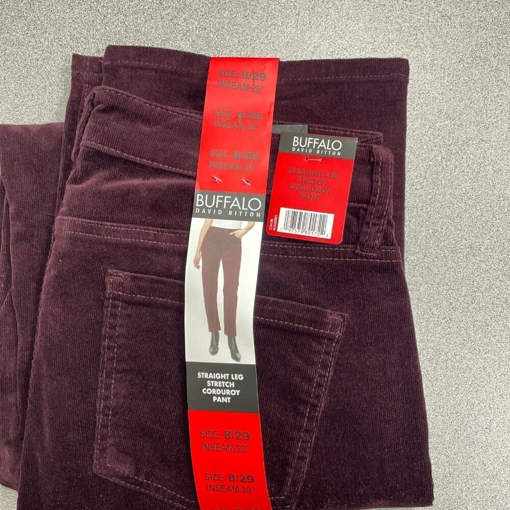 Buffalo Women's 8/29 David Bitton Straight Leg Stretch Corduroy Pants M0706 - Picture 4 of 11